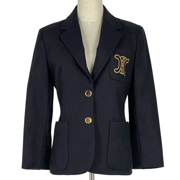 Celine tailored cashmere Navy jacket outerwear Blazon Blue wool blazer - Picture 1 of 6